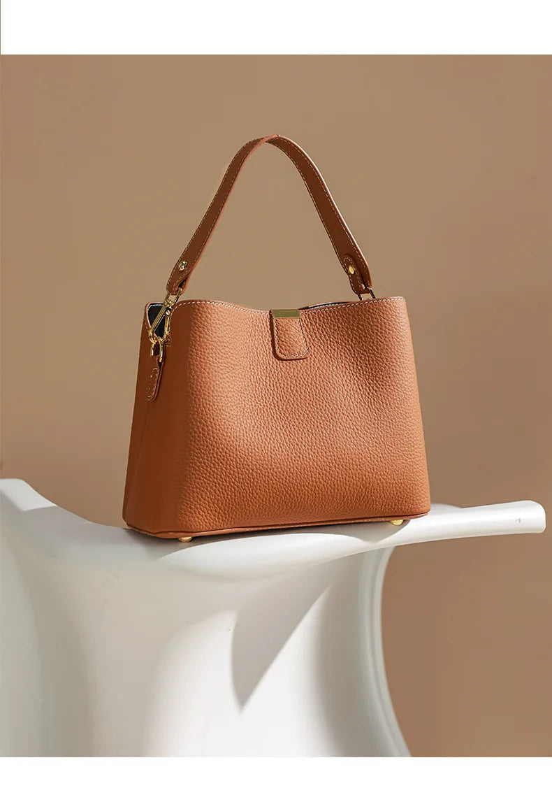 Retro balde saco moda feminina bolsa de grande capacidade novo ombro único crossbody saco de couro macio multi-cor carteira