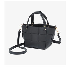 Bolsa tote pequena de tecido para mulheres com bolsa de couro vegano artesanal bolsa de ombro alça superior bolsa crossbody bolsas