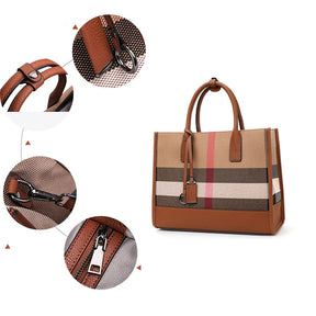 Aidrani moda xadrez lona bolsa feminina clássico versátil grande capacidade de couro ombro único crossbody saco