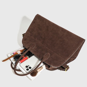 Vintage Faux Suede As sacolas para mulheres Bolsas de designer de luxo e bolsas 2024 Novo em couro PU Alça superior Grande capacidade Bolsa de ombro nas axilas alta qualidade Frete grátis