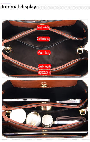 Famosa marca senhoras bolsas de alta qualidade crocodilo listra três sacos principais designer crossbody bolsa ombro para as mulheres sacola