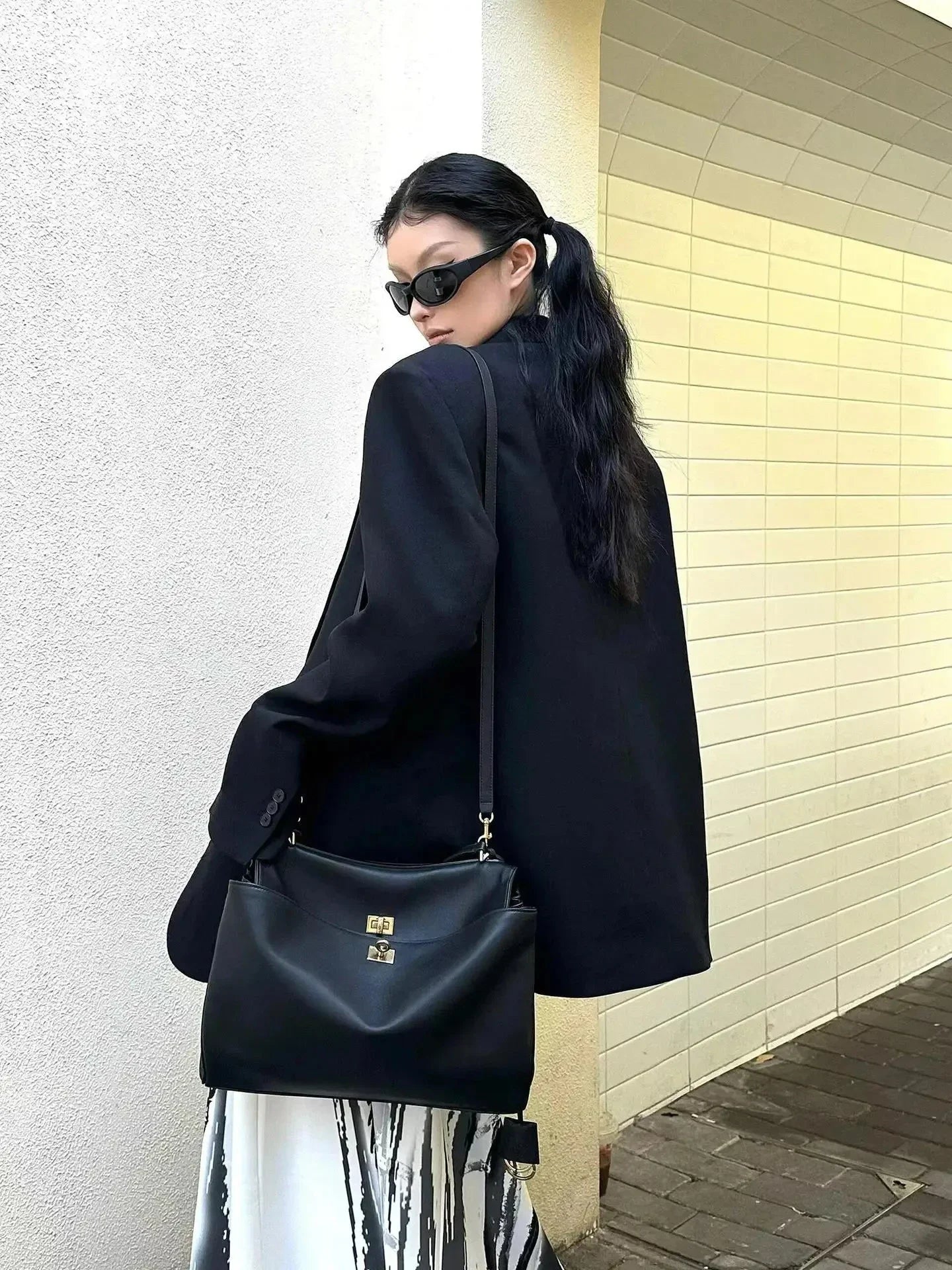2025 novo rodeo saco high-end bloqueio axila saco de couro ombro único crossbody casual roupas de trabalho kelly sacos femininos