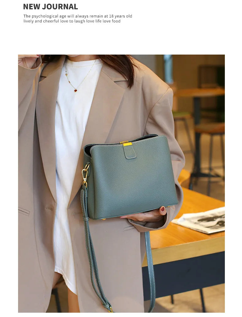 Retro balde saco moda feminina bolsa de grande capacidade novo ombro único crossbody saco de couro macio multi-cor carteira