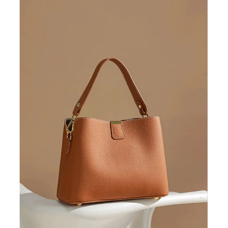 Retro balde saco moda feminina bolsa de grande capacidade novo ombro único crossbody saco de couro macio multi-cor carteira
