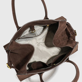 Vintage Faux Suede As sacolas para mulheres Bolsas de designer de luxo e bolsas 2024 Novo em couro PU Alça superior Grande capacidade Bolsa de ombro nas axilas alta qualidade Frete grátis