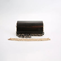 Nilerun-Bolsa De Madeira De Ébano Ébano, Único Handmade, Madeira Sólida Dura, Real Natural Bolsa De Ombro Preto, Mensageiro Crossbody, Saco De Noite