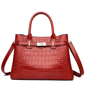 Famosa marca senhoras bolsas de alta qualidade crocodilo listra três sacos principais designer crossbody bolsa ombro para as mulheres sacola