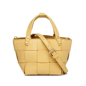 Bolsa tote pequena de tecido para mulheres com bolsa de couro vegano artesanal bolsa de ombro alça superior bolsa crossbody bolsas