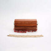 Nilerun-Única Handmade Bolsa De Madeira Sólida, Saco De Noite, Jacarandá Vermelho Natural, Bolsa De Madeira, Ombro Do Mensageiro, Saco Crossbody