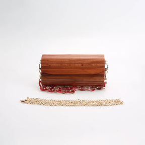 Nilerun-Única Handmade Bolsa De Madeira Sólida, Saco De Noite, Jacarandá Vermelho Natural, Bolsa De Madeira, Ombro Do Mensageiro, Saco Crossbody