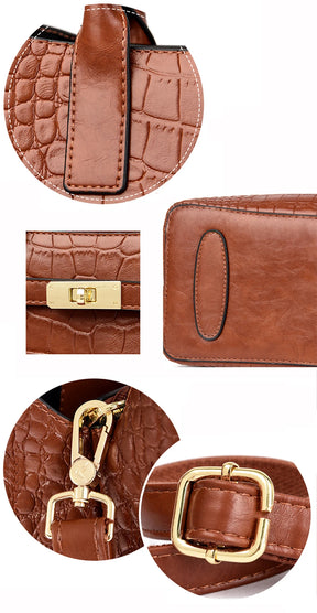 Famosa marca senhoras bolsas de alta qualidade crocodilo listra três sacos principais designer crossbody bolsa ombro para as mulheres sacola