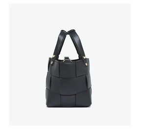 Bolsa tote pequena de tecido para mulheres com bolsa de couro vegano artesanal bolsa de ombro alça superior bolsa crossbody bolsas