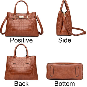 Famosa marca senhoras bolsas de alta qualidade crocodilo listra três sacos principais designer crossbody bolsa ombro para as mulheres sacola