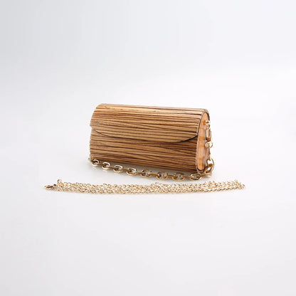 Nilerun-Handmade Natural Stripes Zebrawood Bolsa, Bolsa De Madeira Zebra, Saco De Noite De Madeira, Crossbody Messenger Shoulder Bag
