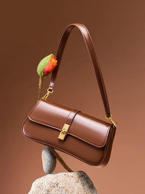 Mulheres de couro genuíno baguette bolsa ombro luxo cor sólida bolsa axilas saco moda senhoras saco compras presente