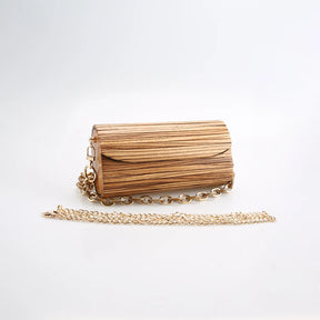 Nilerun-Handmade Natural Stripes Zebrawood Bolsa, Bolsa De Madeira Zebra, Saco De Noite De Madeira, Crossbody Messenger Shoulder Bag