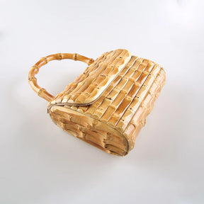 Handmade Bambu Raiz Chicote Tecelagem Bolsa, tecido Tote, bolsa da noite, moda de luxo, apto para Apple iPhone 13, telefone móvel