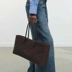 ELONGATED WOVEN SHOPPER BAG Moda alça superior sacola, bolsas de ombro femininas design de luxo para estilo diário