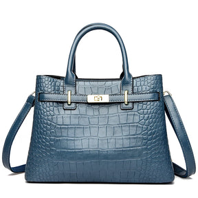 Famosa marca senhoras bolsas de alta qualidade crocodilo listra três sacos principais designer crossbody bolsa ombro para as mulheres sacola