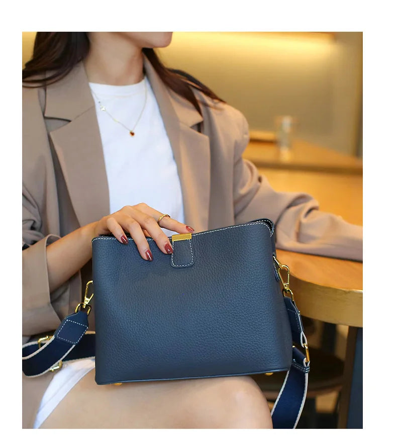 Retro balde saco moda feminina bolsa de grande capacidade novo ombro único crossbody saco de couro macio multi-cor carteira