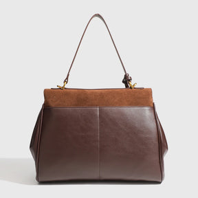 Sacolas de camurça sintética vintage para mulheres bolsas de designer de luxo e bolsas 2024 novo em bloqueio decoração grande capacidade alça superior nas axilas bolsa de ombro alta qualidade Frete grátis