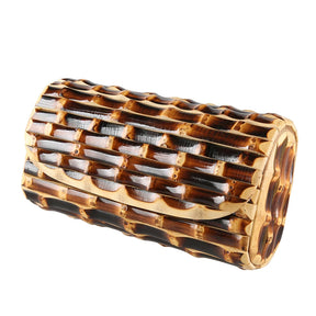 Nilerun marca vintage retro rattan de madeira sólida palha noite bolsa carteira original artesanal preto verdadeiro bambu raiz saco embreagem