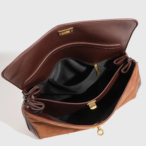 Sacolas de camurça sintética vintage para mulheres bolsas de designer de luxo e bolsas 2024 novo em bloqueio decoração grande capacidade alça superior nas axilas bolsa de ombro alta qualidade Frete grátis