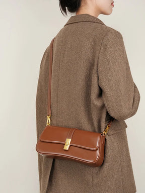 Mulheres de couro genuíno baguette bolsa ombro luxo cor sólida bolsa axilas saco moda senhoras saco compras presente