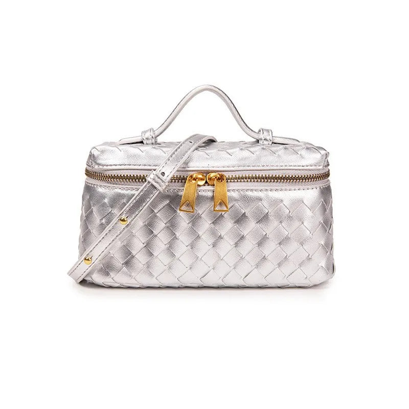 Bolsa feminina elegante e clássica inspirada na moda de Paris com pingente e logotipo vintage minimalista