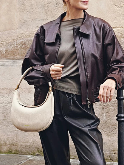 Bolsa crescente de pinho versátil, fresca e casual, elegante e luxuosa bolsa de axila de um ombro