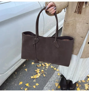 Cor sólida venda quente camurça falsa moda versátil bolsa 2025 produto de alta qualidade grande capacidade sacos de ombro femininos