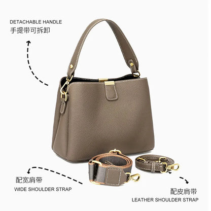 Retro balde saco moda feminina bolsa de grande capacidade novo ombro único crossbody saco de couro macio multi-cor carteira