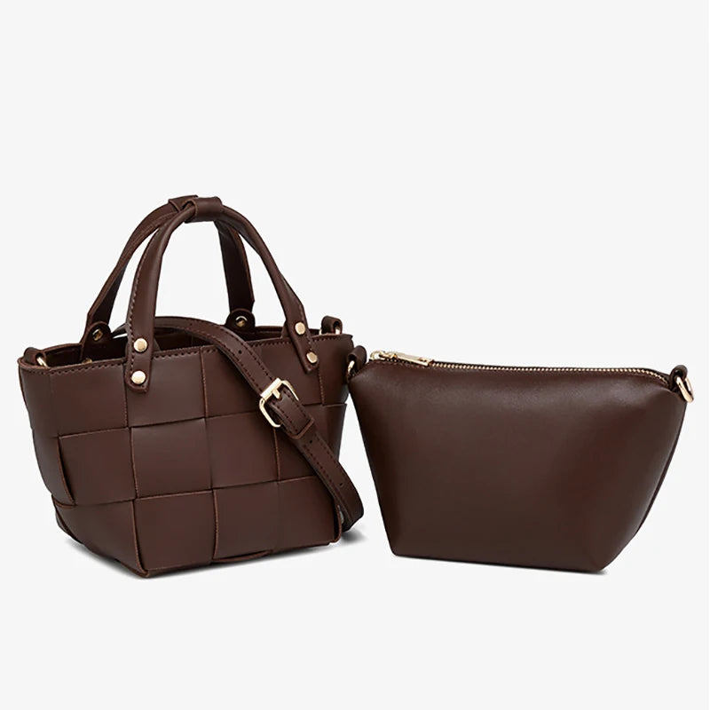 Bolsa tote pequena de tecido para mulheres com bolsa de couro vegano artesanal bolsa de ombro alça superior bolsa crossbody bolsas