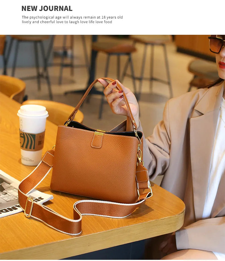 Retro balde saco moda feminina bolsa de grande capacidade novo ombro único crossbody saco de couro macio multi-cor carteira