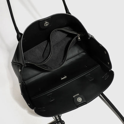 Grande capacidade estilo motocicleta sacola punk bloqueio asa bolsa de ombro cross-border novo 2025 ombro único mãe-criança saco