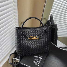 2025 Novo! Bolsa feminina elegante com fivela de corda de metal tecida à mão - multifuncional, ideal para viagens e deslocamento