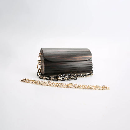 Nilerun-Bolsa De Madeira De Ébano Ébano, Único Handmade, Madeira Sólida Dura, Real Natural Bolsa De Ombro Preto, Mensageiro Crossbody, Saco De Noite