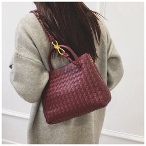 2025 Novo! Bolsa feminina elegante com fivela de corda de metal tecida à mão - multifuncional, ideal para viagens e deslocamento