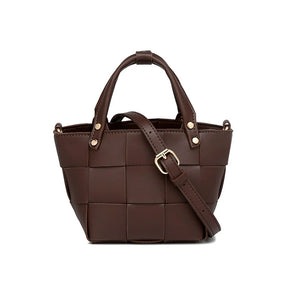 Bolsa tote pequena de tecido para mulheres com bolsa de couro vegano artesanal bolsa de ombro alça superior bolsa crossbody bolsas
