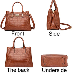 Famosa marca senhoras bolsas de alta qualidade crocodilo listra três sacos principais designer crossbody bolsa ombro para as mulheres sacola