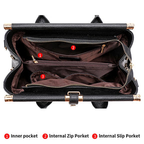 Bolsa feminina de couro genuíno Aidrani, bolsa de couro de vaca com padrão de crocodilo de grande capacidade, preta