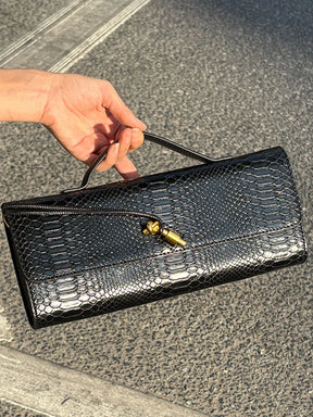 Saco borgonha cereja vermelho envelope vinho vermelho envelope de luxo nova bolsa moda europeia e americana crocodilo flip mão órgão b