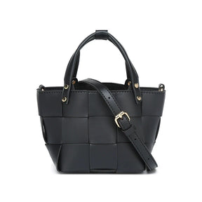 Bolsa tote pequena de tecido para mulheres com bolsa de couro vegano artesanal bolsa de ombro alça superior bolsa crossbody bolsas