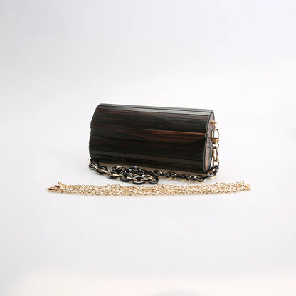 Nilerun-Bolsa De Madeira De Ébano Ébano, Único Handmade, Madeira Sólida Dura, Real Natural Bolsa De Ombro Preto, Mensageiro Crossbody, Saco De Noite