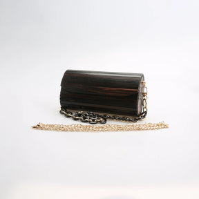 Nilerun-Bolsa De Madeira De Ébano Ébano, Único Handmade, Madeira Sólida Dura, Real Natural Bolsa De Ombro Preto, Mensageiro Crossbody, Saco De Noite