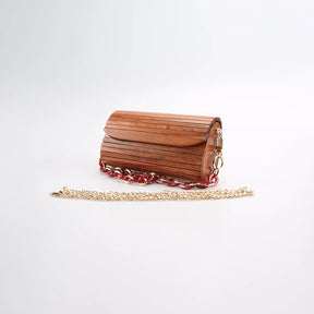 Nilerun-Única Handmade Bolsa De Madeira Sólida, Saco De Noite, Jacarandá Vermelho Natural, Bolsa De Madeira, Ombro Do Mensageiro, Saco Crossbody