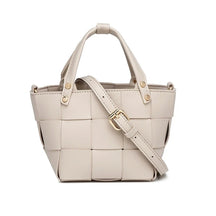 Bolsa tote pequena de tecido para mulheres com bolsa de couro vegano artesanal bolsa de ombro alça superior bolsa crossbody bolsas