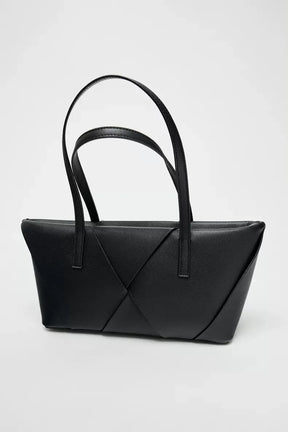 Bolsa de compras de tecido longo, bolsa tote elegante com alça superior, bolsa de ombro simples de cor sólida, bolsas femininas design de luxo
