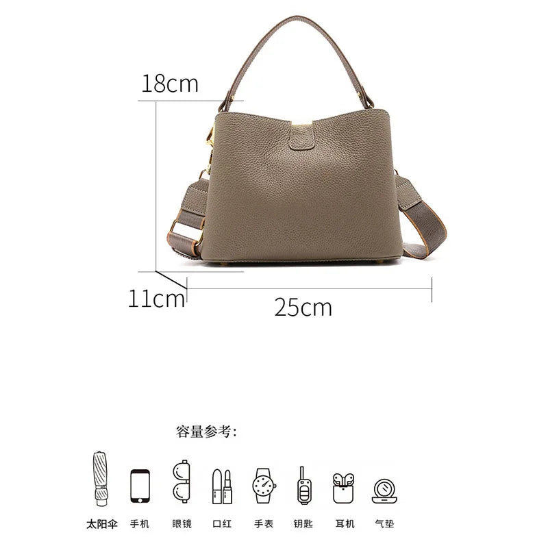 Retro balde saco moda feminina bolsa de grande capacidade novo ombro único crossbody saco de couro macio multi-cor carteira