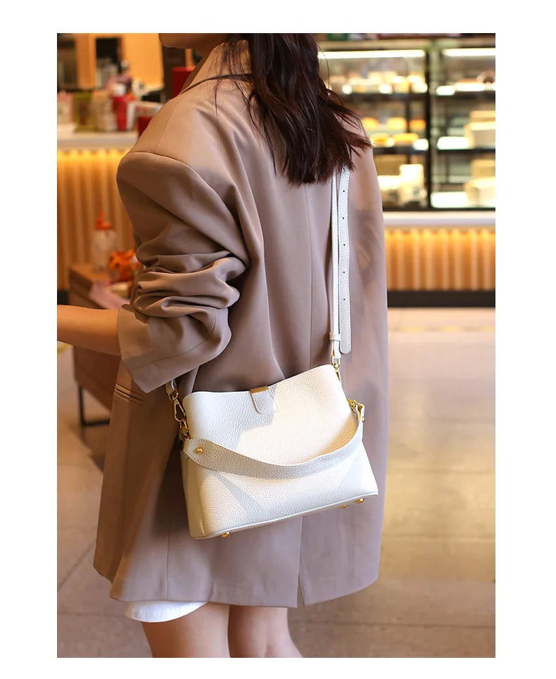 Retro balde saco moda feminina bolsa de grande capacidade novo ombro único crossbody saco de couro macio multi-cor carteira